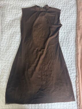 Heart of sun Sleeveless Brown Women’s mesh mini Dress